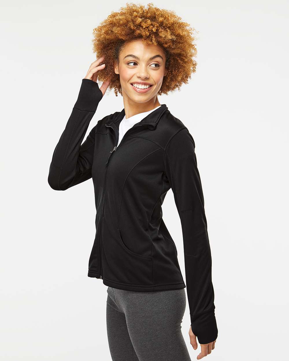 Custom Women’s Track Jacket – Poly-Tech Slim Fit Full-Zip EXP60PAZ - Image 6